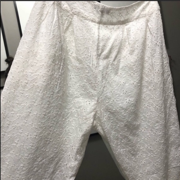 ASOS White Skinny Pant Embroidered Pant High Waist - Picture 6 of 7